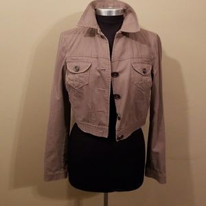 Calvin Klein Crop Jacket Dark Tan Size M